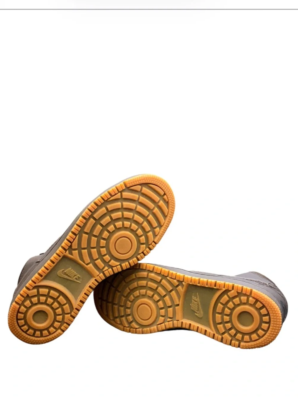NIKE - VELVET BROWN TAN GUM RUBBER SOLES SON OF FORCE MID “WINTER” SNEAKERS